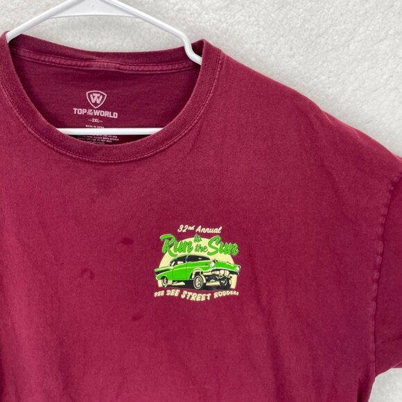 Run to the Sun Car Show T-Shirt Men’s Maroon Myrtle Beach SC Graphic Tee Event - Picture 3 of 5